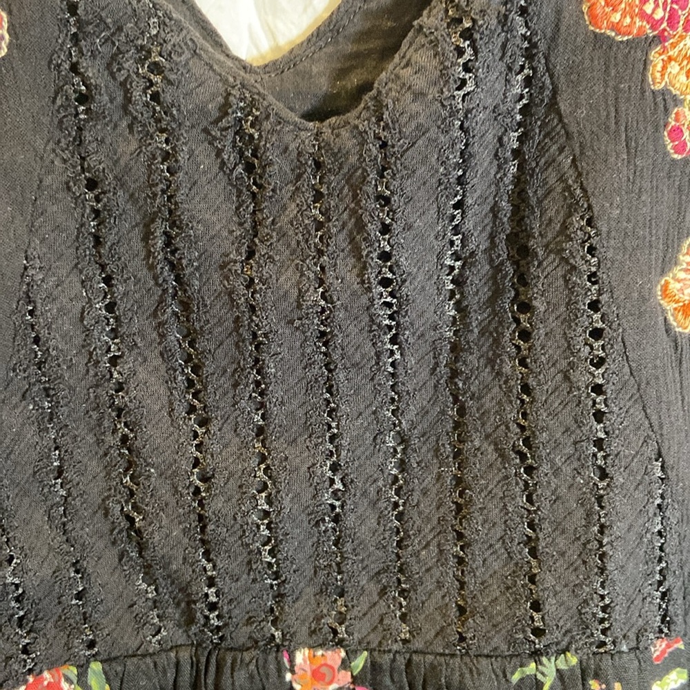 NWT Maeve Anthropologie Black Floral Maxi Dress Beaded Embroidery Size M - Picture 5 of 9